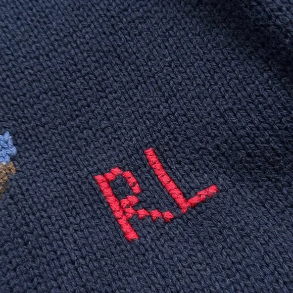 Polo Ralph Lauren Navy Sweater with Bear Design - Picture 5 of 6